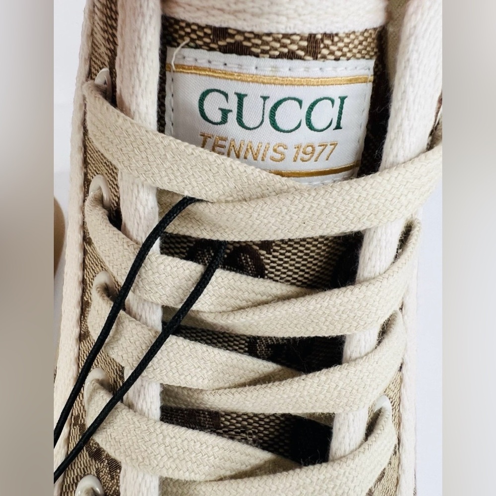 Gucci Tennis 1977 GG Supreme High Top Logo Women’s Sneakers Size EU 40.5 - Picture 9 of 11